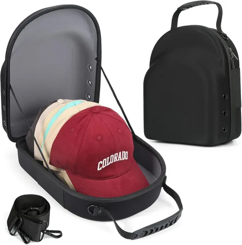 Miniatura 8 de GERMUN Funda rígida para gorra de béisbol, funda de viaje con correa ajustable para el hombro, funda para 12 gorras de béisbol, perfecta para viajes