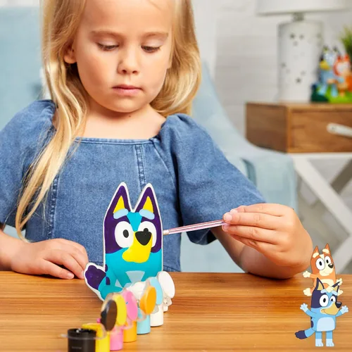 Miniatura 5 de Horizon Group USA Pinta tu propio kit de piedra de cerámica, artes y manualidades para niños, niños pequeños y adultos, Bluey