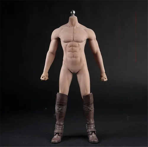 Miniatura 6 de Modelo de zapatos masculinos a escala 1/6, botas largas marrones para hombre, botas altas sólidas, accesorio para cuerpo de figura de acción