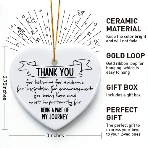 Miniatura 2 de Regalos de agradecimiento, letrero de recuerdo con texto en inglés "Thank You for Being a Part of My Journey", placa de corazón, regalo de Regalo