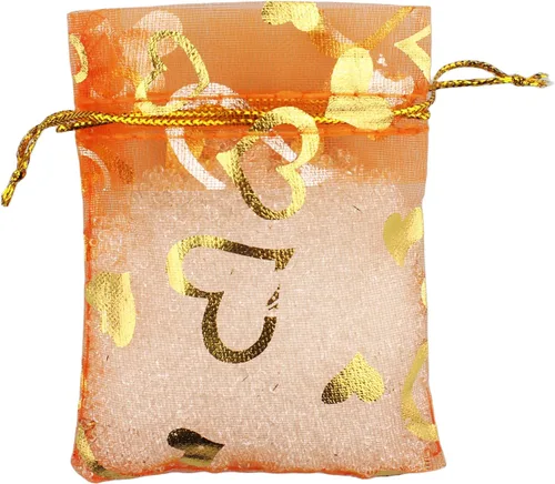 Miniatura 7 de QIANHAILIZZ Paquete de 100 bolsas de regalo de organza con forma de corazón de flores de 2.8 x 3.5 pulgadas, bolsa de regalo para dulces, bolsa