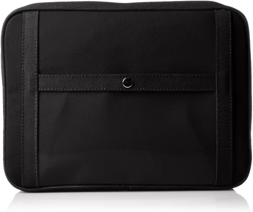 SANEI Luggage Canvas Mailing Pouch L Horseshoe Lock with Metal Clasp No Padlock Included Moss G Black Black 19-3911tcx