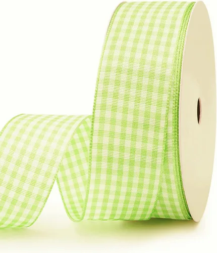 Miniatura 11 de VIVIQUEN Cinta Gingham a Cuadros Cinta a Cuadros de 1 Pulgada de Ancho Cinta de Tafetán a Cuadros 25 Yardas de Largo 100% Poliéster Borde Tejido