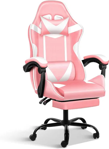 Miniatura 12 de YSSOA Silla para videojuegos, silla de computadora con reposapiés, altura ajustable y función de inclinación de 90° a 135°, silla reclinable