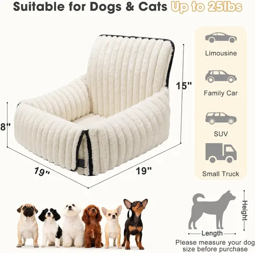 Miniatura 5 de MIXJOY Asiento de automóvil para perros 6 en 1 para perros pequeños/medianos de hasta 25 libras, transportador multifuncional para perros con funda