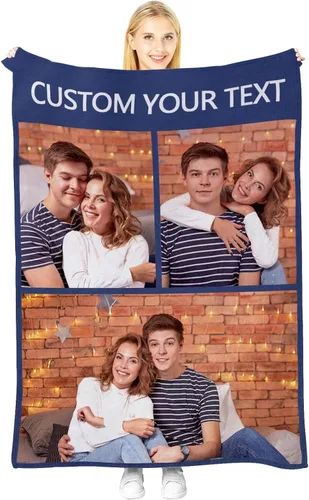 Miniatura 14 de Manta personalizada con imagen, manta personalizada para parejas, manta de fotos para sofá, familia, Navidad, Halloween, cumpleaños, boda, regalos 2