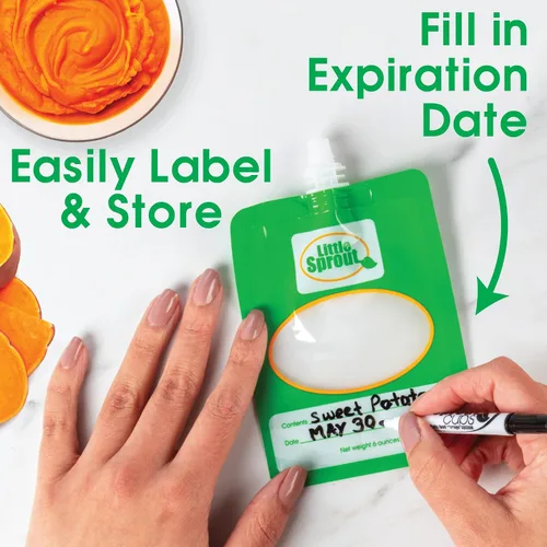 Miniatura 3 de Bolsas desechables de comida para bebés (24 unidades) – Haz tus propios exprimidores de 6 onzas – Funciona con todas las estaciones de llenado