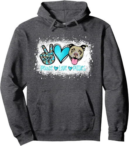 Miniatura 4 de Peace Love Pitties Pitbull Lover Pet Owner - Sudadera con capucha para mamá y perro, Negro