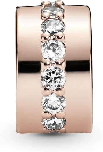 Miniatura 2 de PANDORA Joyería brillante espaciador de fila de circonita cúbica en rosa Metal Circonita cúbica