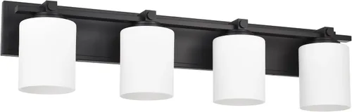 Miniatura 13 de Aplique de pared de 1 luz, elegante iluminación de pared en níquel cepillado, 1 luz de transición para tocador de baño con pantalla de vidrio opal
