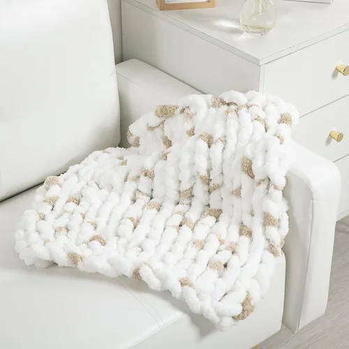 Miniatura 2 de HOMBYS Hilo de Chenille Grueso para Tejer a Mano, Hilo Grueso de Felpa Esponjosa para Tejer con los Brazos, Hilo Gigante Súper Voluminoso, Hilo