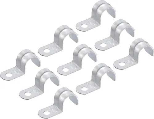 Miniatura 6 de uxcell 18 correas de tubo de 0.472 in, correas de un agujero, abrazadera de tubo de acero chapado en zinc, costilla reforzada para conductos