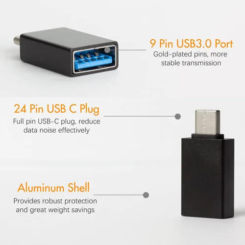 Miniatura 4 de Adaptador USB C a USB 3.0, paquete de 4 adaptadores USB C a A macho a hembra compatibles con MacBook 2018 2017 2016, Samsung Galaxy Note 8, Galaxy