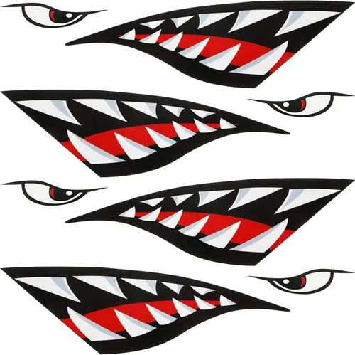 Tenare 4 calcomanías impermeables de tigre volador para kayak, canoa, pesca, barco, coche, camión, daga, océano, barco, decoración de barco
