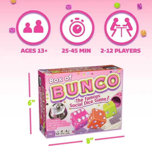 Miniatura 7 de Caja de Juego de Bunco de Continuum Games, Caja de Fiesta para Noche de Damas con Las Chicas, Juegos para Adultos para 2-12 Jugadores con 3 Juego