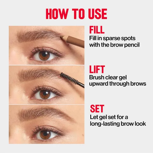 Miniatura 7 de Revlon ColorStay Brow Fantasy, lápiz de polvo para cejas todo en uno con gel transparente moldeador, gel infundido con pantenol, a prueba de Rubio