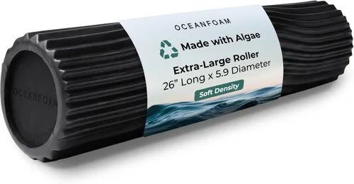 Miniatura 10 de Oceanfoam Rodillo de tsunami (natural), rodillo de espuma suave y texturizado para terapia física, dolor de espalda, ejercicio y estiramiento
