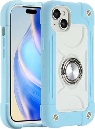Miniatura 82 de MARKILL Funda compatible con iPhone 15 de 6.1 pulgadas con soporte integrado, [grado militar resistente de cuerpo completo] protección contra Rosa
