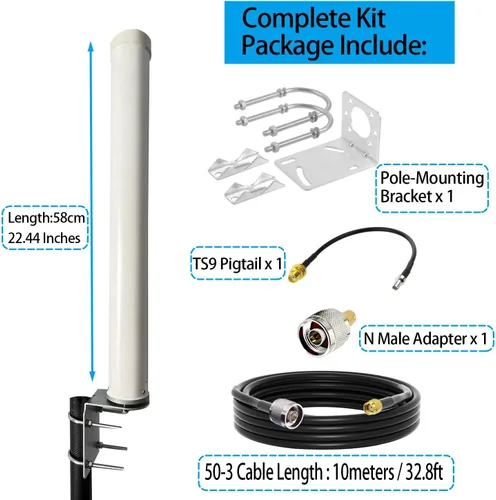 Miniatura 2 de Antena 5G 4G LTE omnidireccional de banda ancha para exteriores, largo alcance, 698-3800MHz 12dBi para Verizon, AT&T, enrutador T-Mobile