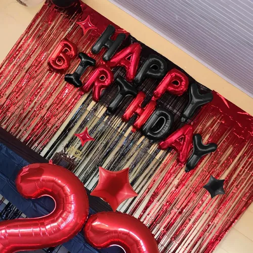 Miniatura 6 de CANREVEL Cartel de feliz cumpleaños, 13 letras de papel de aluminio de Mylar de 16 pulgadas con 12 globos de estrella, decoraciones de fiesta