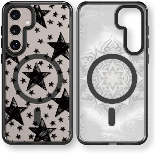 Miniatura 15 de Rosarnnah Funda compatible con Samsung Galaxy S24 Ultra, bonita estética, a la moda, divertida funda con estampado de gatito y gato, duradera a