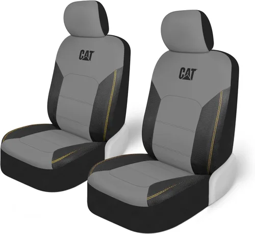 Miniatura 16 de Cat FlexHybrid - Fundas de asiento de automóvil, de piel sintética negra de alta calidad + fundas de asiento de malla para autos, camiones, SUV