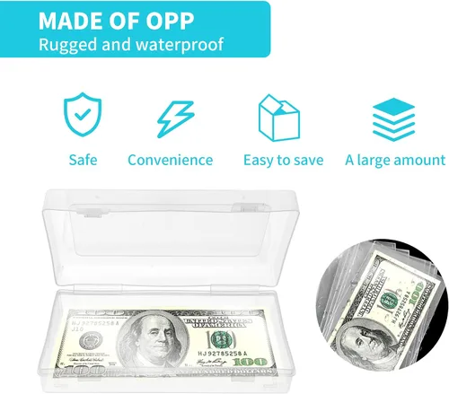 Miniatura 3 de 300 fundas de papel transparente para billetes, fundas individuales para coleccionistas, fundas protectoras de papel para billetes con estuche