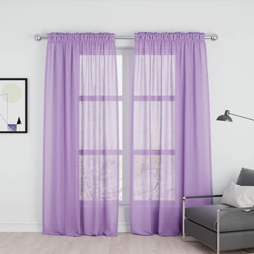 Miniatura 59 de UPOPO Paneles de Cortina Beige Pequeños Cortinas Transparentes de Gasa de 16 Pulgadas de Largo Cortinas de Cocina de Voile con Textura de Lino