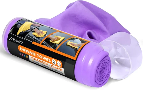 Miniatura 11 de Toalla de gamuza absorbente de alta calidad para secado de automóvil, 26 x 17 pulgadas, grande, reutilizable para vehículos, baño, eliminación