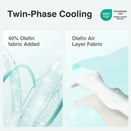 Miniatura 3 de Novilla Cubrecolchón de espuma viscoelástica de doble capa con funda de enfriamiento desmontable para personas que duermen con calor, almohadilla