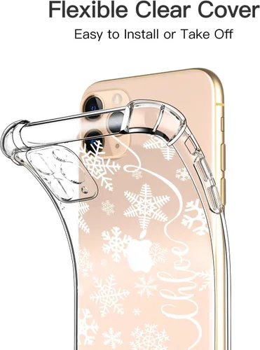 Miniatura 6 de LUXVEER Funda para iPhone 11 Pro con protector de pantalla, elegante diseño floral en TPU suave transparente, ajuste delgado, funda protectora