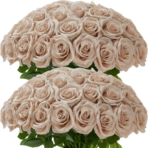 Miniatura 11 de Carlita's Blooms 15 piezas Rosas Falsas Flores Artificiales de Seda Flor Rosa Falsa Tallos Largos Ramo para Arreglo Centro de Mesa de Boda Fiesta