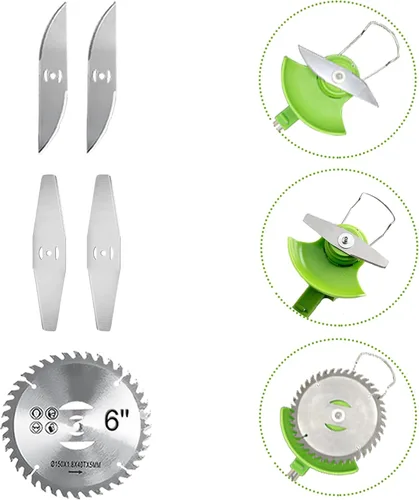 Cuchilla de repuesto inalámbrica de 5 piezas, cortador de cepillo, cuchilla para recortadora de césped eléctrica, accesorios para cortacésped 5pzas