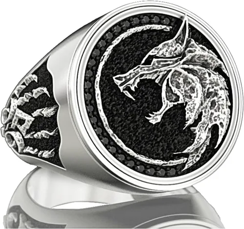 EZUY GNAY Anillo de lobo para hombre, joyería de acero inoxidable, anillo vikingo, anillo de moda, cazador, cabeza de lobo, regalo para hombres
