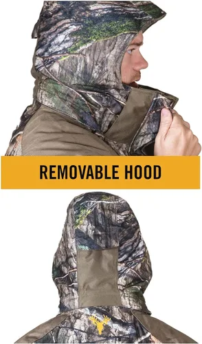 Miniatura 5 de Hot Shot Parka de caza de camuflaje 3 en 1 para hombre, impermeable, capucha extraíble, versatilidad durante todo el año