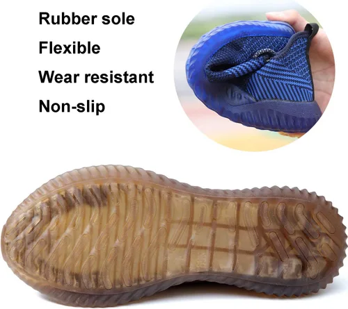 Miniatura 93 de SUADEX Zapatos deportivos con punta de acero para hombres y mujeres, indestructibles, ligeros, cómodos, antideslizantes, puntera compuesta