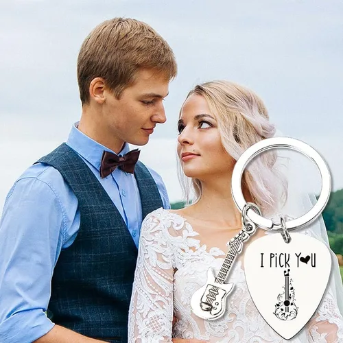 Miniatura 2 de Xiyantiji Llavero de guitarra para amantes de la música, regalos para mujeres, hombres, marido, novio, aniversario, cumpleaños, día de San Valentín