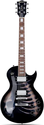 Miniatura 7 de Leo Jaymz Guitarra eléctrica serie SC - Cuerpo de caoba, diapasón de laurel, humbuckers duales, puente Tune-O-Matic, cuello C, afinadores 18:1
