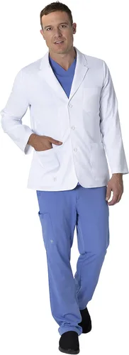 Miniatura 7 de Healing Hands Mens 5150 Leo Lab Coat Five Pocket Consult Length Lab Coat