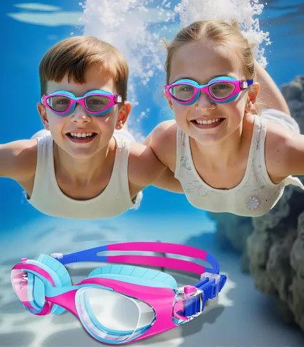 Miniatura 7 de Kids Swim Goggles, Anti-Fog UV Protection, Leakproof Adjustable Strap Swimming Goggles for Boys Girls Ages 6–14 Azul púrpura - Lente transparente