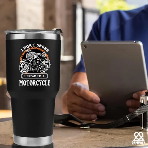 Miniatura 7 de Panvola No ronco, sueño que soy una motocicleta Taza de acero inoxidable para roncadores, motociclistas, regalo para papá, esposo, novio, tío, taza