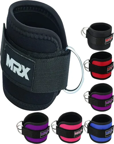 Miniatura 6 de MRX - Correa de tobillo con anillo en D, polea para levantamiento de pesas, tobillera acolchada, correas de gimnasio