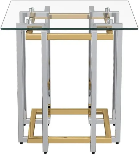 Miniatura 4 de Nspire Mesa de cristal y metal contemporánea en plata y oro