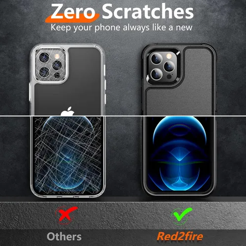 Miniatura 4 de Red2Fire - Funda para iPhone 12 Pro Max de 6.7 pulgadas, protección contra caídas de grado militar, antideslizante, resistente, cuerpo completo