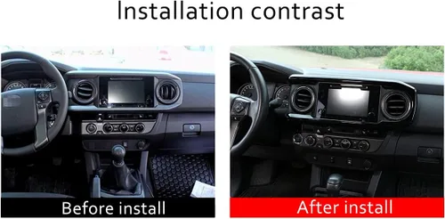 Miniatura 2 de YIWANG - Cubierta para panel de salpicadero de consola central de ABS para Toyota Tacoma 2016-2020, accesorios de coche de conducción izquierda Negro