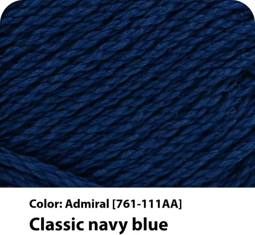 Miniatura 2 de Lion Brand Yarn, Hilo ligero mercerizado de algodón 24/7 para tejer, ganchillo y manualidades, Almirante, 1 paquete, 185 yardas de fibra natural