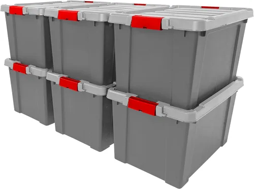 Miniatura 15 de IRIS USA - Contenedores de almacenamiento con tapa de 20 galones, 6 unidades - Hechos en EE. UU., contenedores apilables resistentes, con tapa