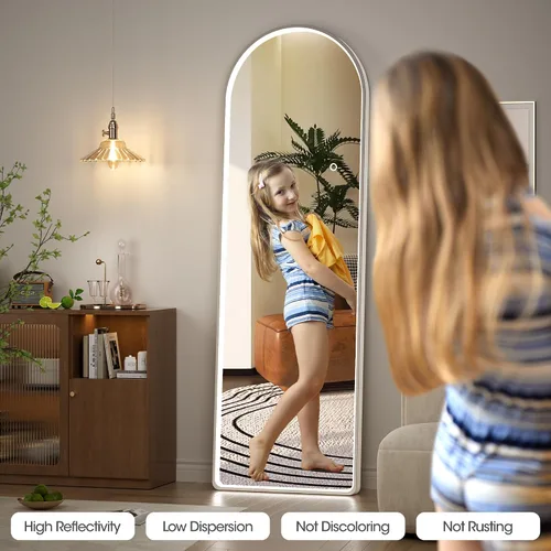 Miniatura 6 de Hasipu Espejo de Cuerpo Completo de 55" X 18" con Luces, Espejo LED de Cuerpo Completo con Marco Blanco en Arco y 3 Temperaturas de Color y Brillo