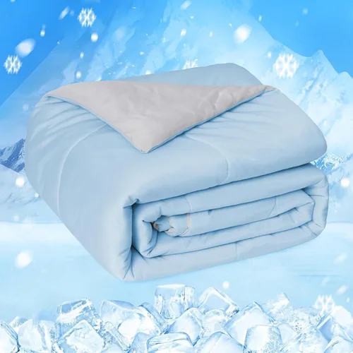 Miniatura 11 de HOMFINE Edredón refrescante para personas que duermen con calor, ambos lados Q-Max > 0.45 de fibra de enfriamiento Arc-Chill para todas