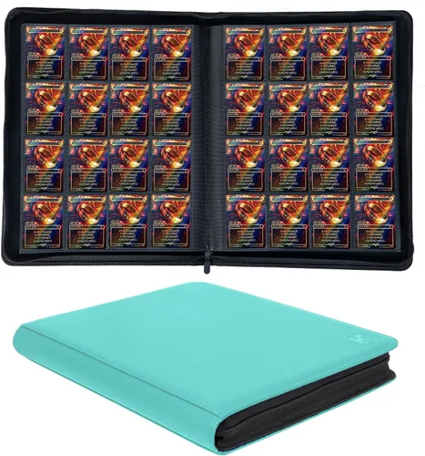 Miniatura 18 de Carpeta de más de 1000 bolsillos para tarjetas intercambiables, álbum de 16 bolsillos compatible con MTG, tarjetas deportivas y otras tarjetas Azul